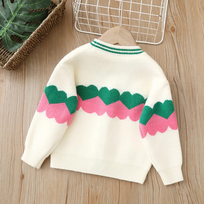 RiniKinda 2022 Autumn Winter New Jacket Girl Baby Top Children's Clothing Girls Sweater Cardigan Children's Wear Knitted Sweater