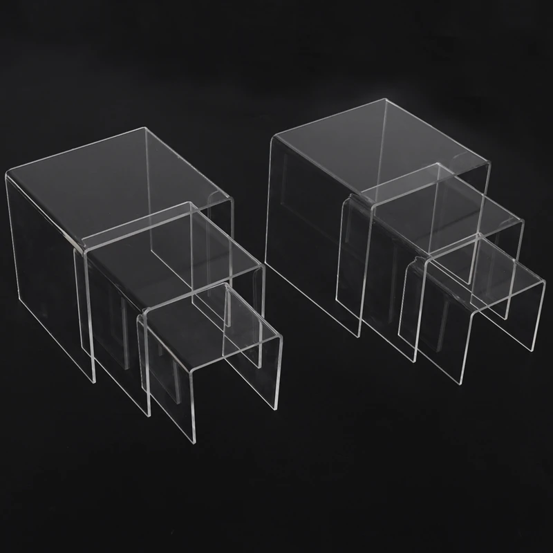 Set Of 6 3 4 5 Inch Showcase Acrylic Riser Cake Stand Home Wedding Candy Dessert Detachable Table Decoration Jewelry