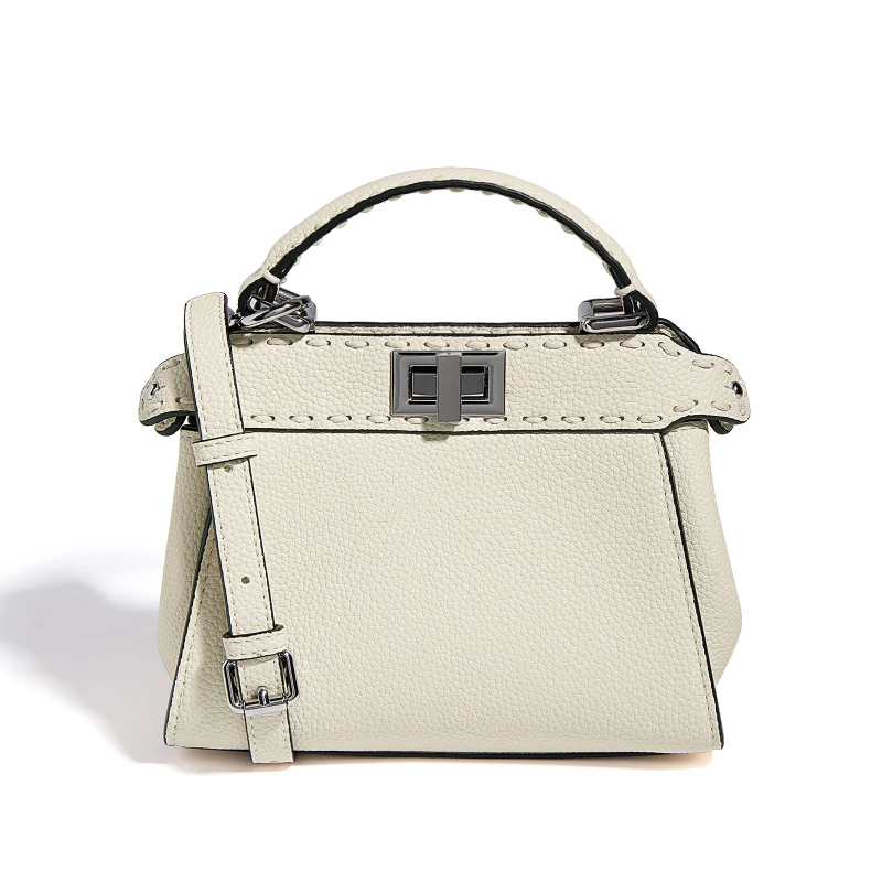 

Женская сумка из коровьей кожи, белая сумка на плечо с отделкой в виде автомобиля