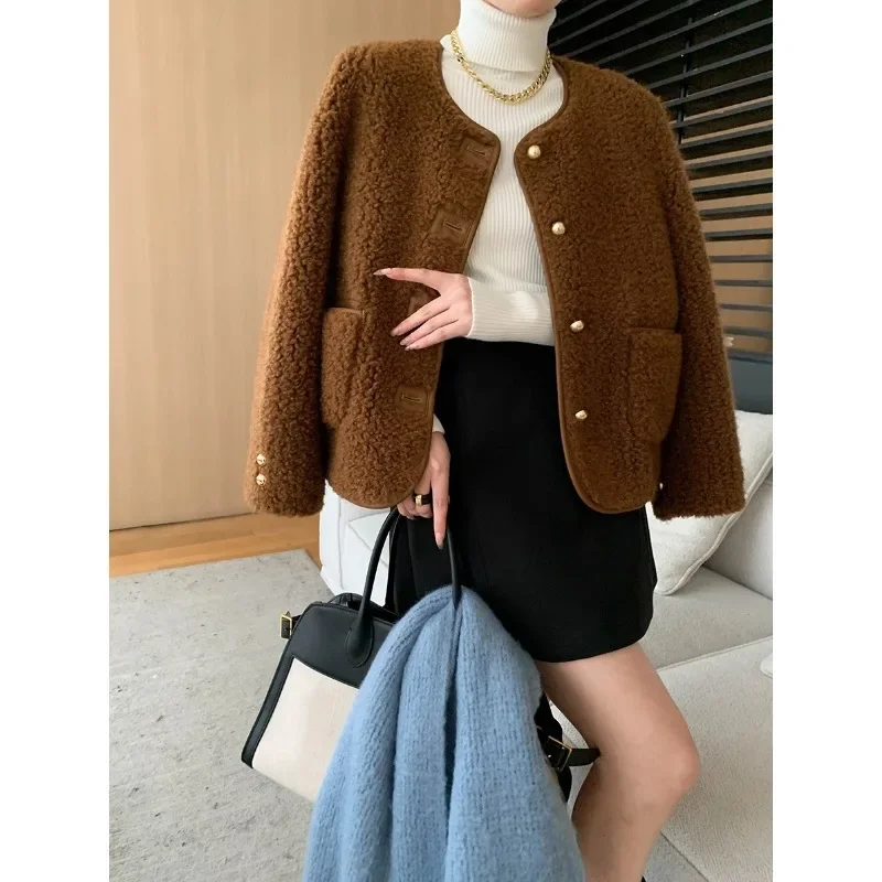 Французское высококачественное цельное бархатное пальто из искусственного меха