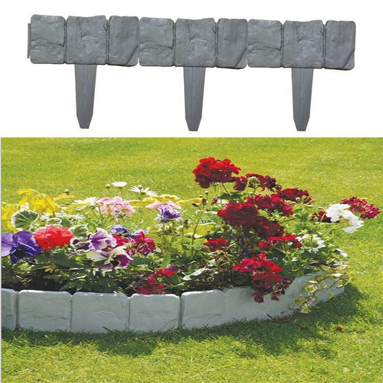 

10pcs Garden Fence Imitation Stone Plant Support Stake Outdoor Landscape Edging Decorative Border Garden Accessories