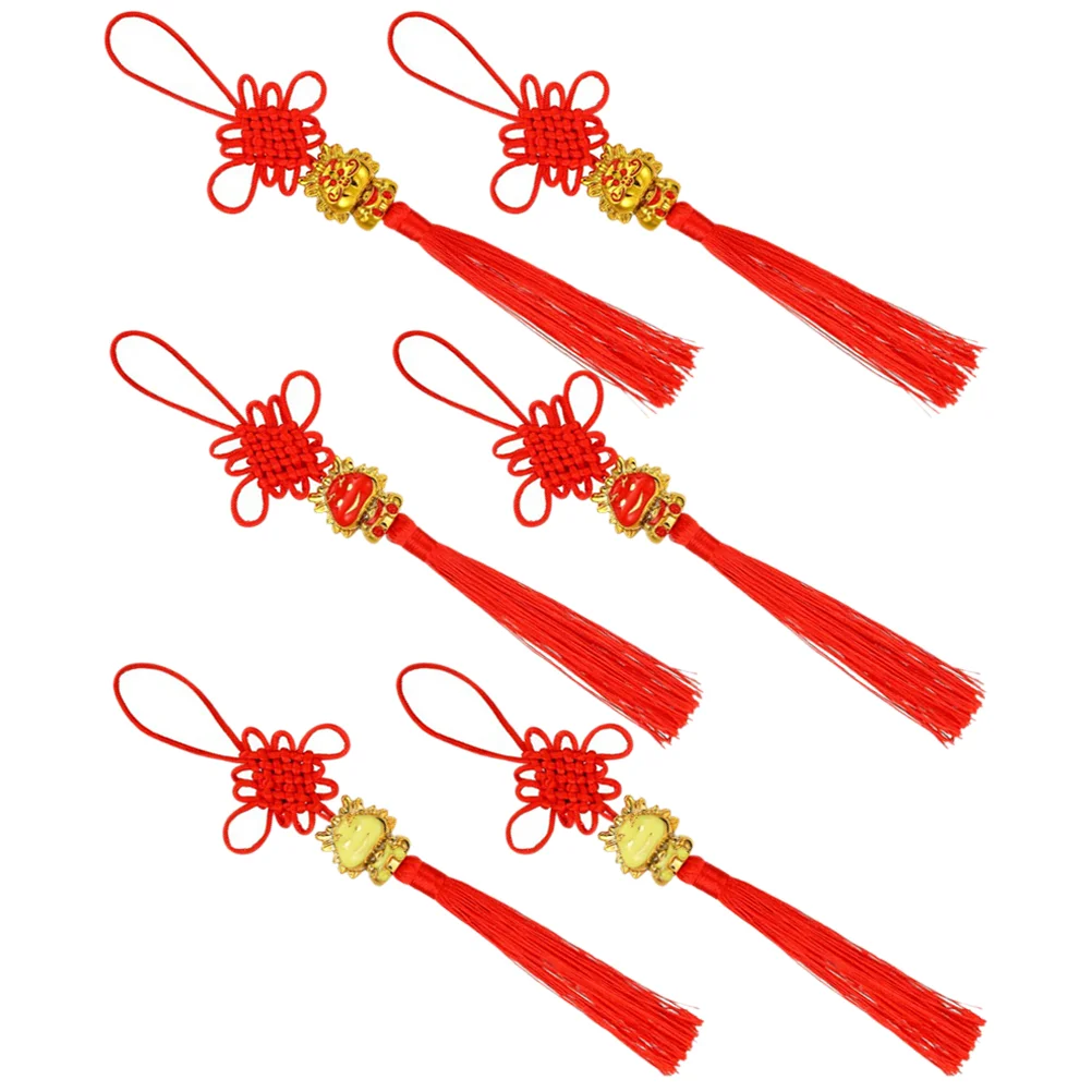 

6 Pcs Car Decor Decorative Pendant Tassel Chinese Festival Hanging Ornaments New Year Spring