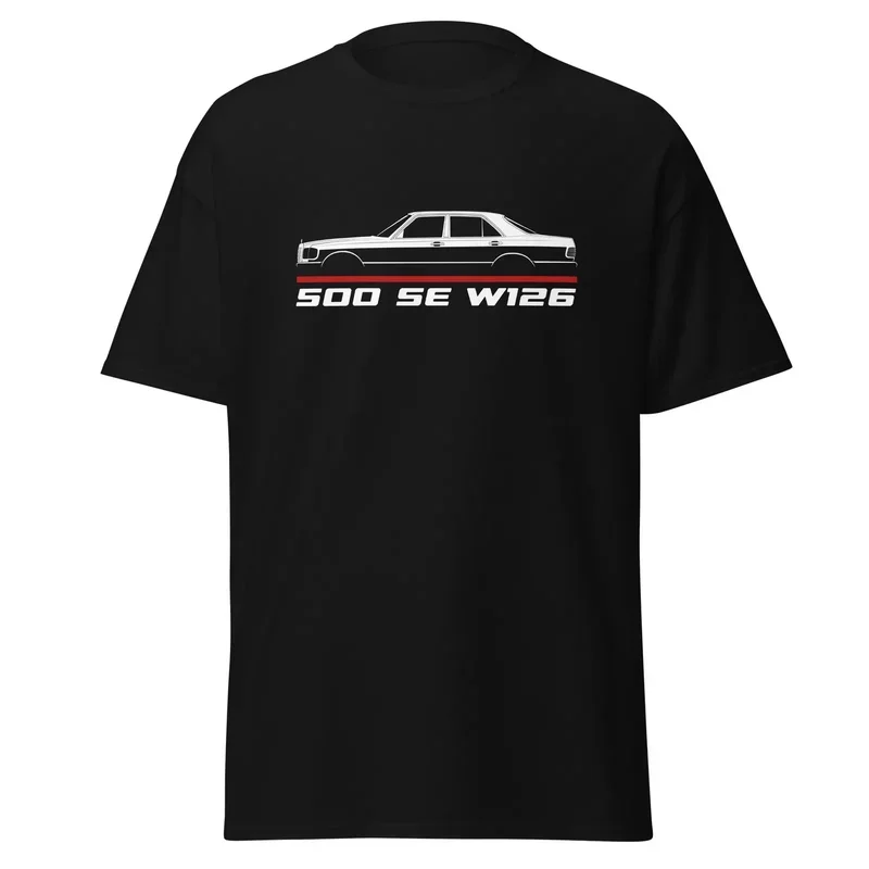 Мужская футболка 2024 повседневная Mercede 500 se W126 1979-1991 для энтузиастов автомобиля