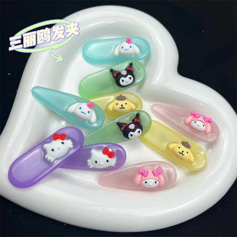 

Мультяшные милые заколки Sanrioed BB клипсы Kawaii MyMelody Kuromi Cinnamoroll Kitty Girl челки приморские клипсы