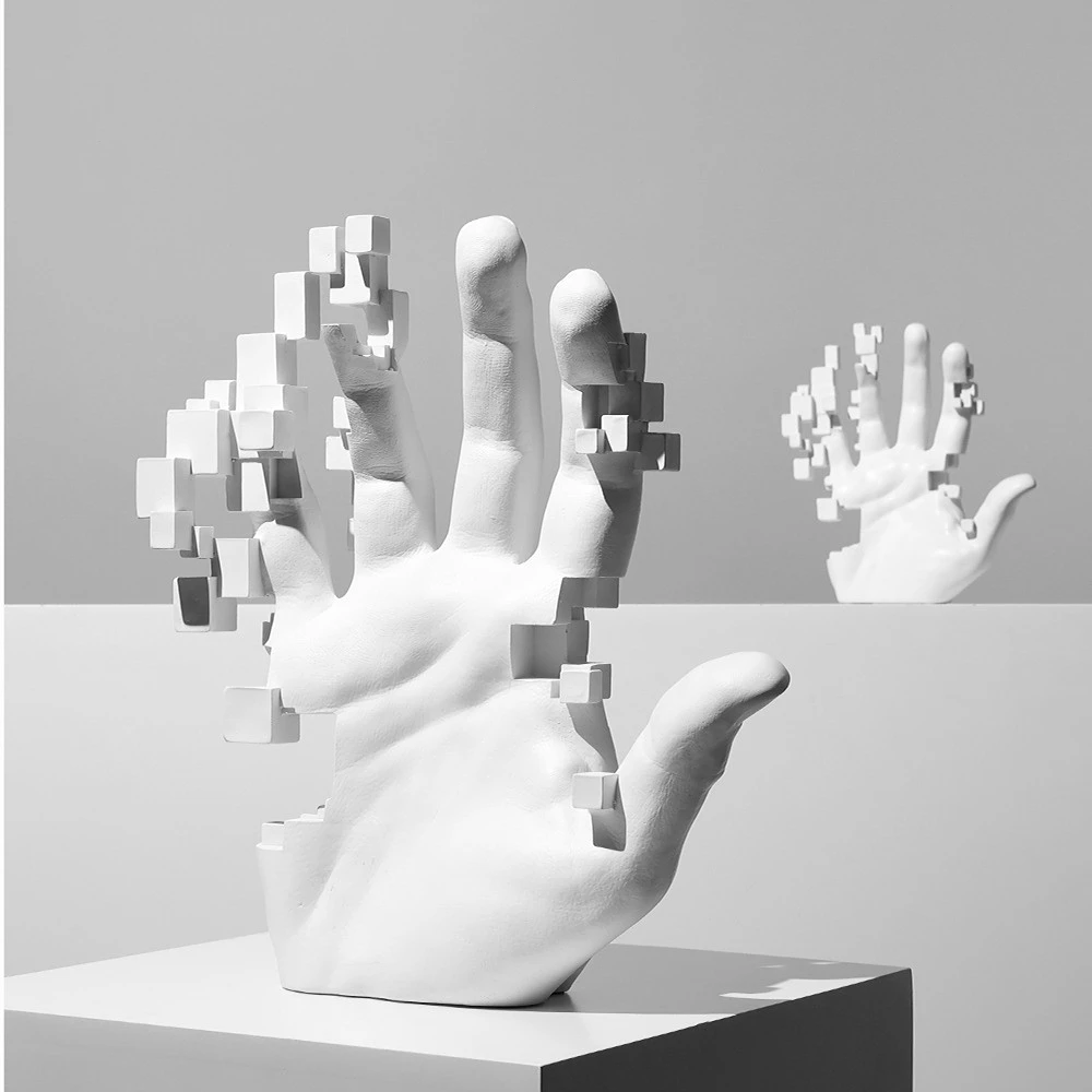 

White Artistic Hand Art Body Statue Modern Simplicity Home Decoration Abstract Sculptures Living Room Bookcase Room Mesa Decor