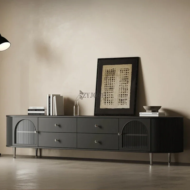 *Черный дисплей современные подставки для телевизора шкаф из массива дерева