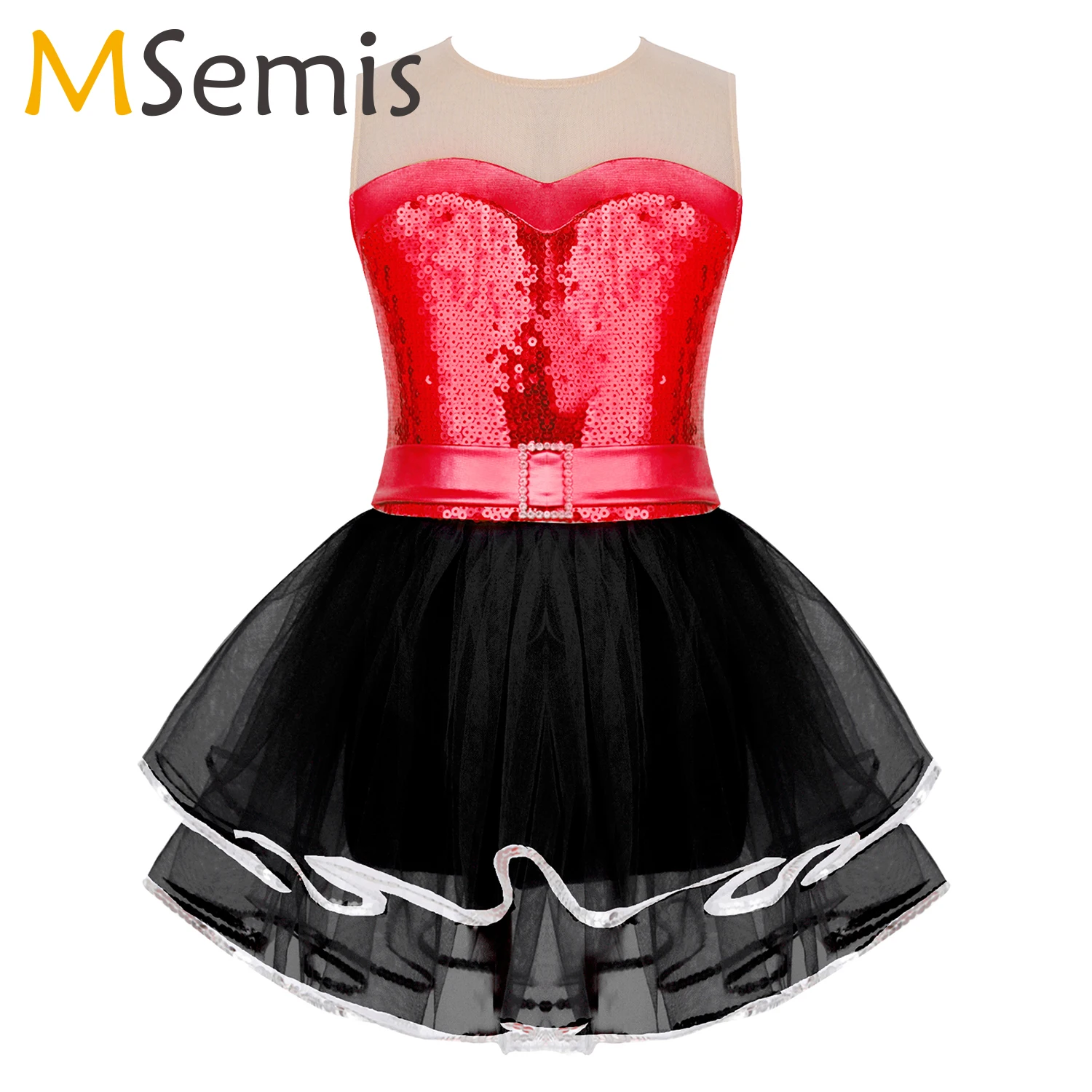 

Ballet Tutu Dress Girl Kids Shiny Sequins Ballerina Mesh Tulle Costume Gymnastics Leotard Ballerina Ballet Performance Clothing