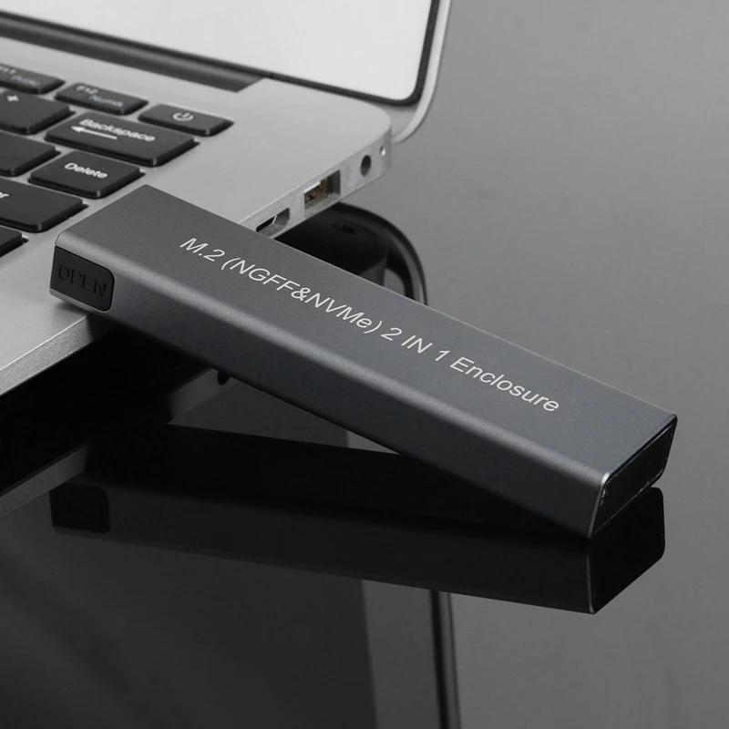 

M.2 Hard Drive Box + NVME 2 in 1 HDD Enclosure 10Gbps High Speed Transmission with Data Cable