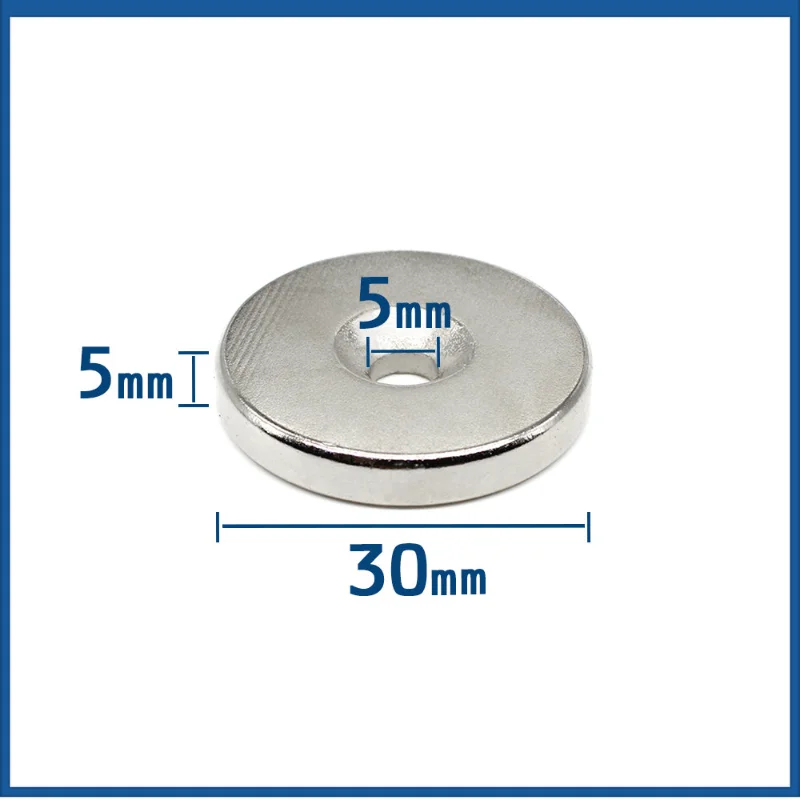 

1/2/5/10/15/20PCS 30X5-5 Round Search Magnet 30*5 Hole 5mm Disc Countersunk Neodymium Magnet 30x5-5mm Permanent Magnet 30*5-5