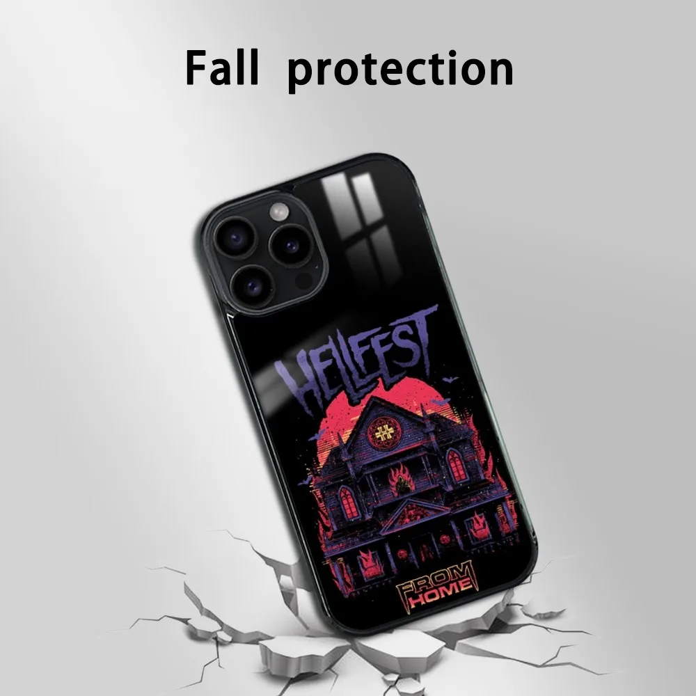 Music festival Hellfest Phone Case For iPhone 16 15 14 13 12 11 Pro Max Plus Mini Magsafe Mirror Wireless Magnetic Cover