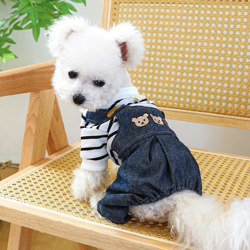 

New Dog Bodysuit D-Ring Belt with Additional Stripes Panda Strap Pants Cat Clothing Suitable for Small and Medium Sized Dogs