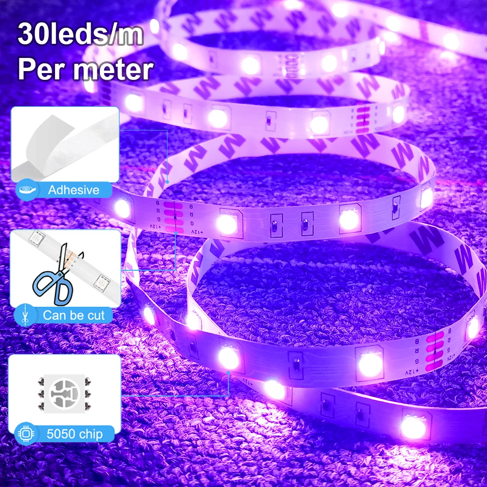 Светодиодная лента 5050 RGB APP Bluetooth WiFi USB гибкие цвета меняющиеся свет 30
