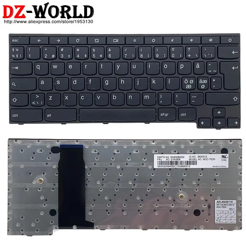 

New/orig NDC Nordic Keyboard for Lenovo Thinkpad 11e Chromebook Type 20GD 20GF Laptop 01AV808 01AV786