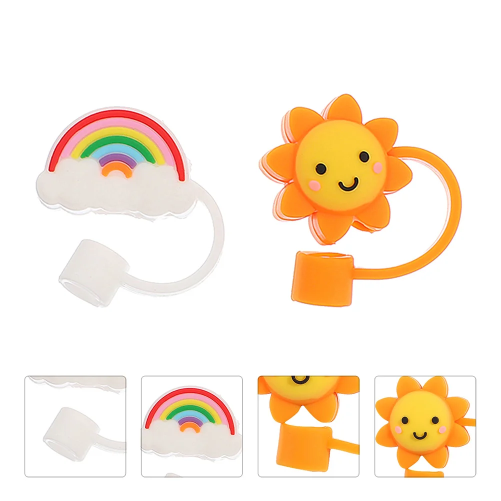 

Straw Covers Tips Cover Cap Silicone Drinking Caps Plugs Straws Reusable Tip Protector Plug Toppers Cup Topper Tumblers Cloud