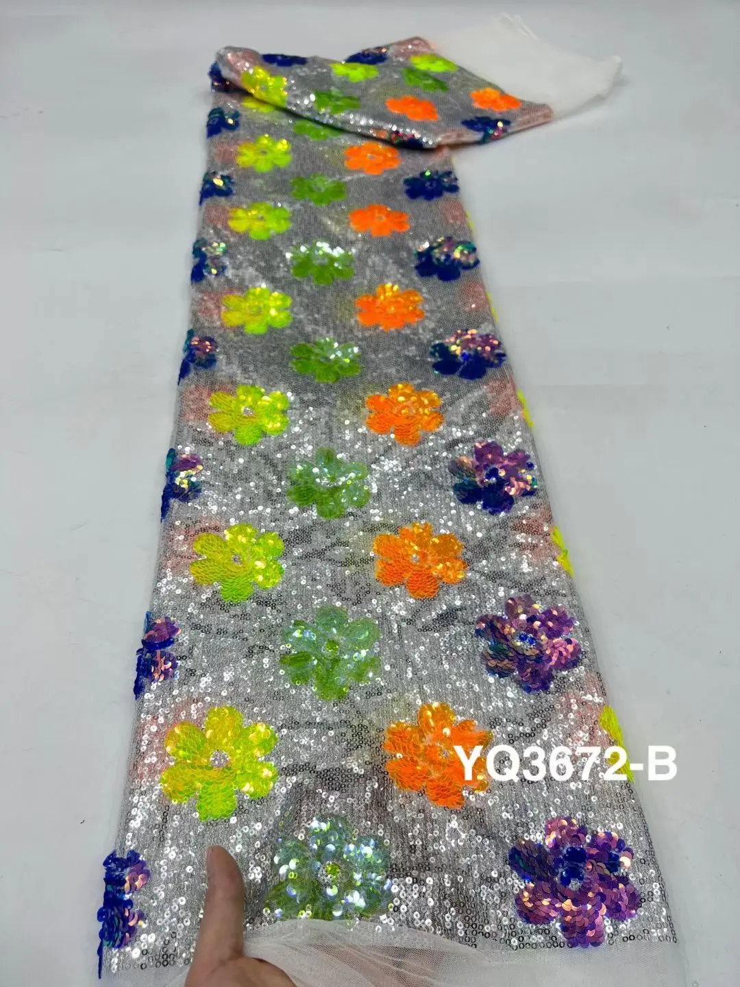 

Африканская кружевная ткань, нигерийская вышитая французская Тюлевая кружевная ткань с блестками 5 ярдов для шитья