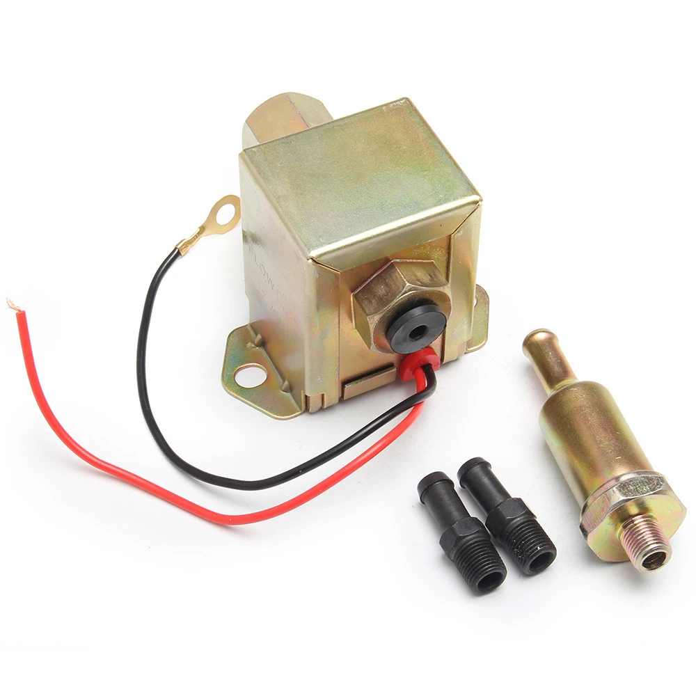 

UNIVERSAL 12V FUEL PUMP + 2X FUEL UNIONS + IN-LINE FUEL FILTER PETROL & DIESEL