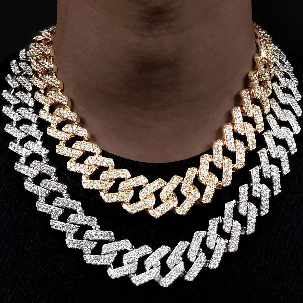 Роскошное блестящее женское ожерелье-чокер с кубинской звеньем 20 мм |