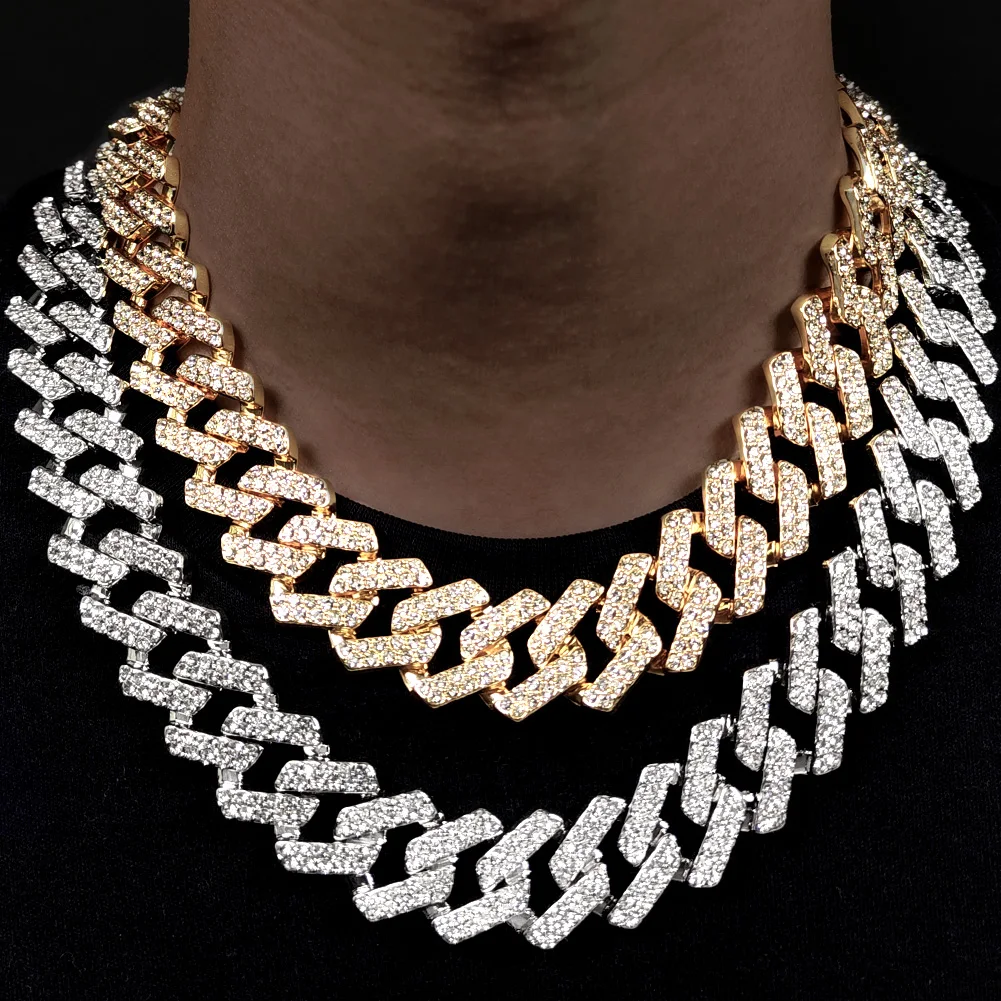 Prong Cuban Link Chain Necklace Iced 