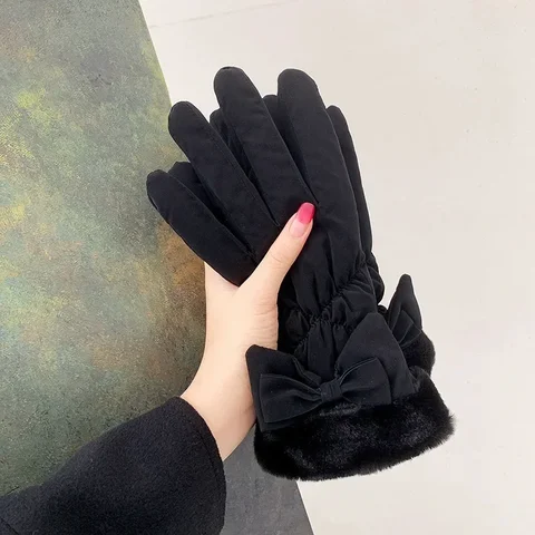 Новые зимние перчатки женские для езды на велосипеде термофлисовые морозостойкие ветрозащитные велосипедные теплые варежки для бега на открытом воздухе