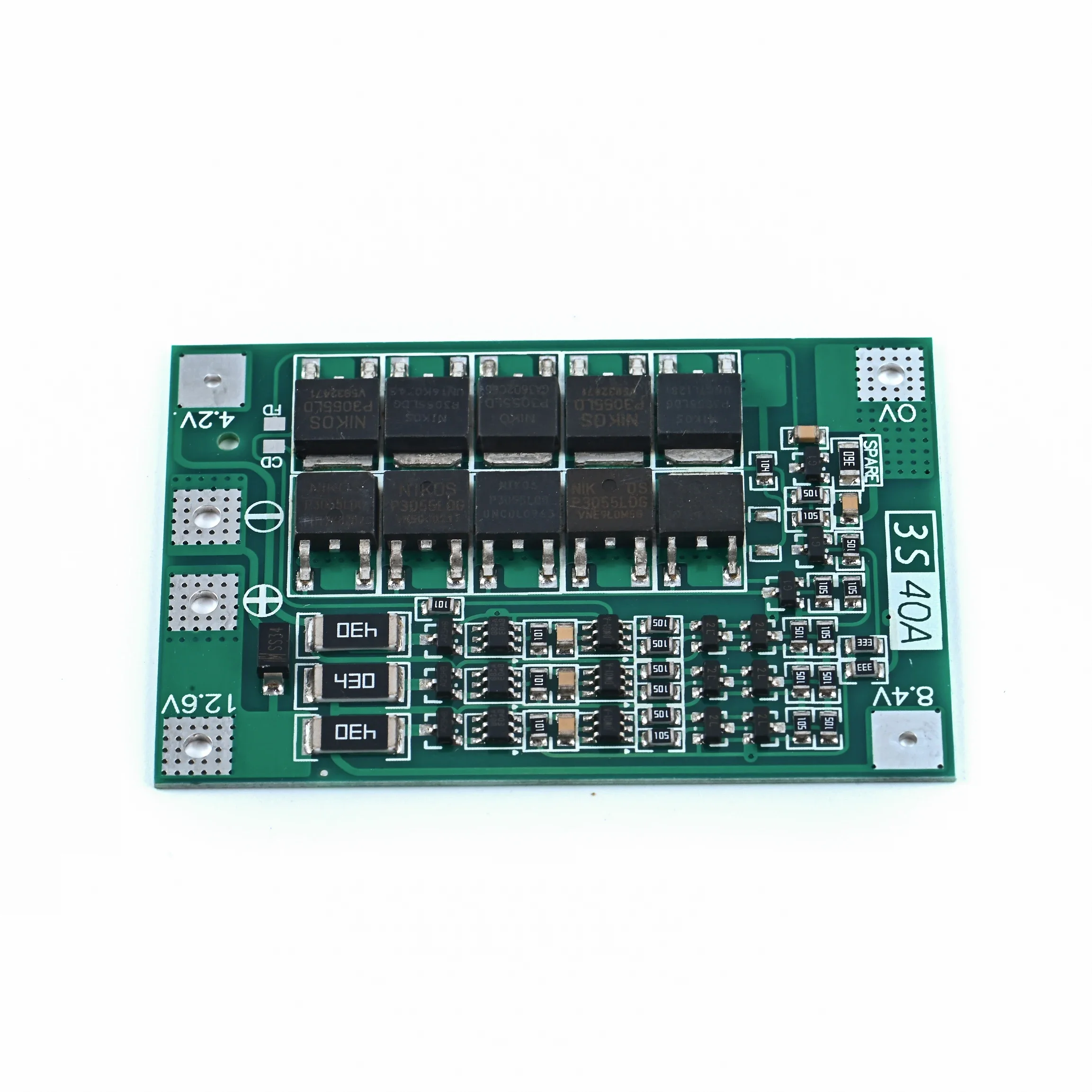 Фото Плата защиты литий-ионных аккумуляторов 3S/4S 20A 40A 60A (BMS) для 18650, для дрелей и моторов, 11.1V 12.6V/14.8V 16.8V, с функциями улучшения/балансировки №4