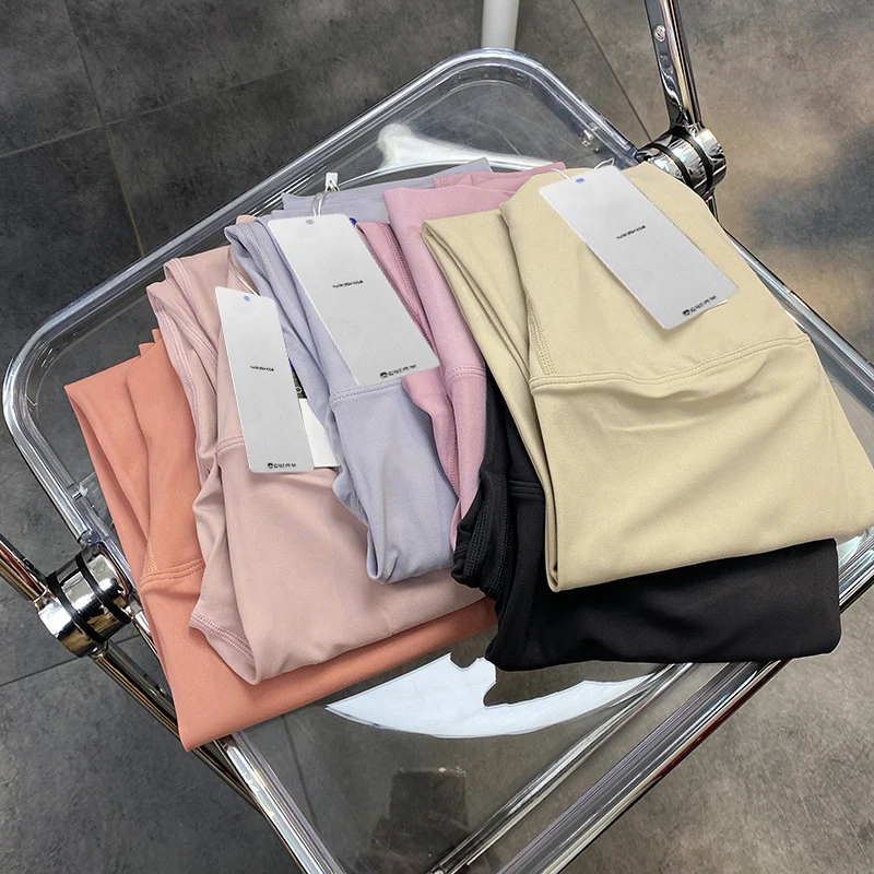 With Logo Athletic Leggings Women Soft High Waist Yoga Pants Seamless Slim Fit Butt Lift Pants Quick Dry Gym Workout Pants