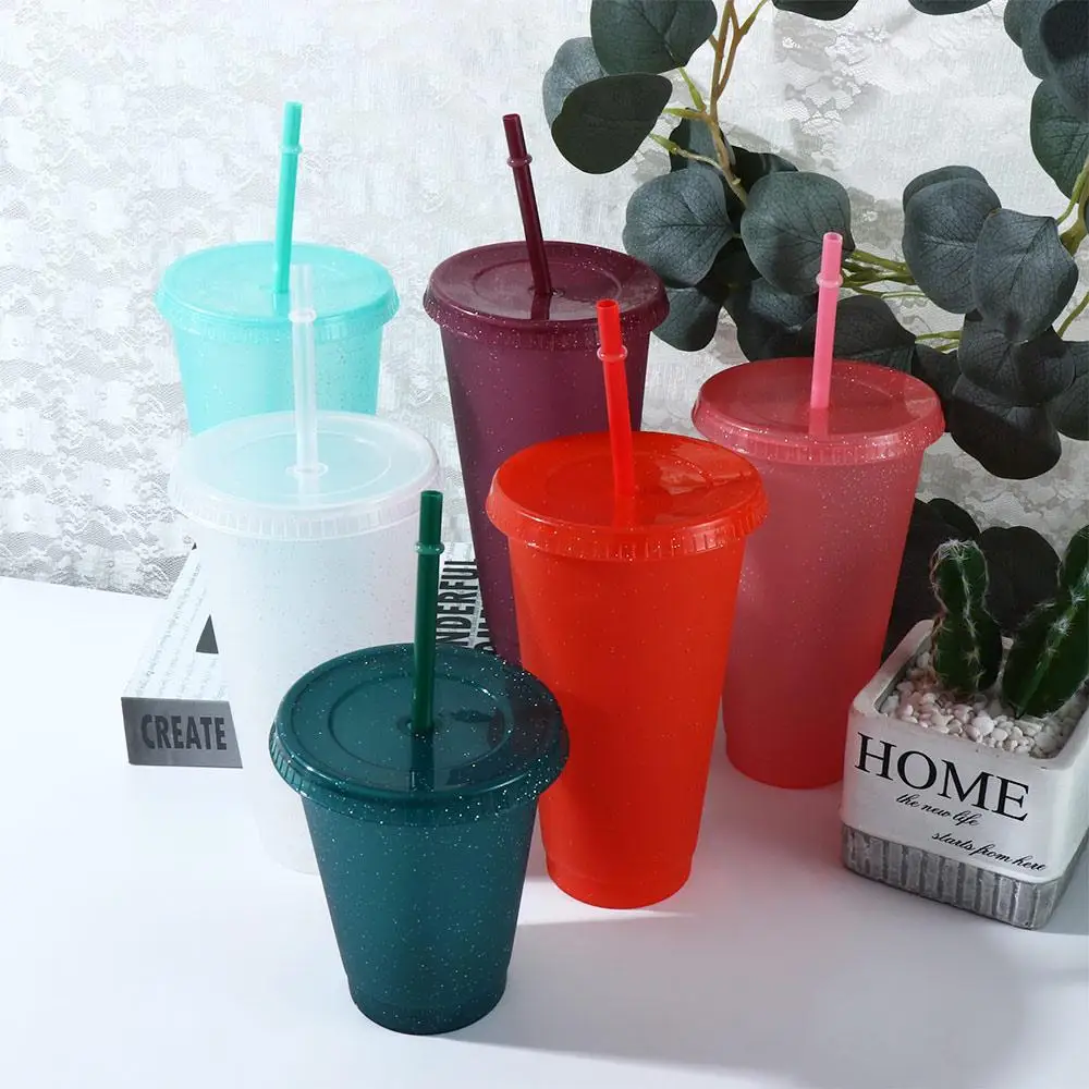 With Lid Solid Color Cold Drinkware Creative Gifts