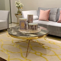 tea table sitting room round small table simple modern creative mini tempered glass gold stainless steel tea table