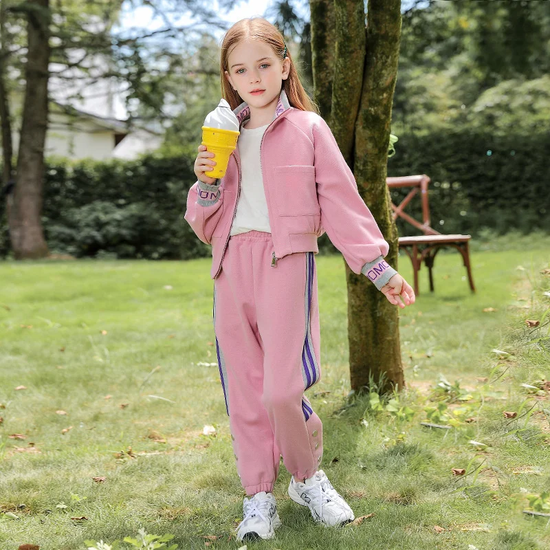 

Girls Suit Coat+Pants Cotton 2Pcs/Sets 2022 Zipper Spring Autumn Thicken Outfits Tracksuits Kid Baby Children Clothing Sets