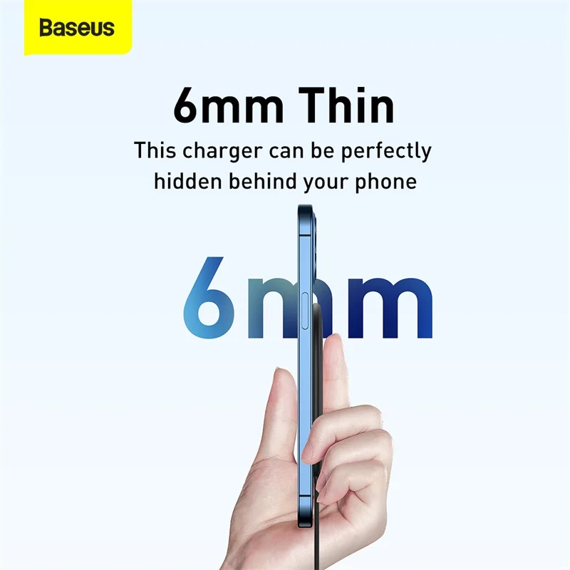 Baseus Light Magnetic Wireless 15W QI Charger Portable Charger Fast Charger For iPhone 12 13 Pro Max mini Huawei Xiaomi