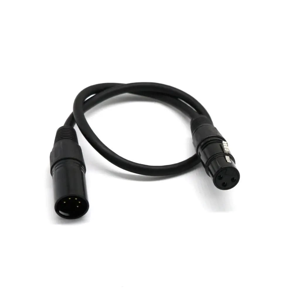 

5-Pin Male to 3-Pin Female XLR Turnaround DMX Adapter Cable Lead