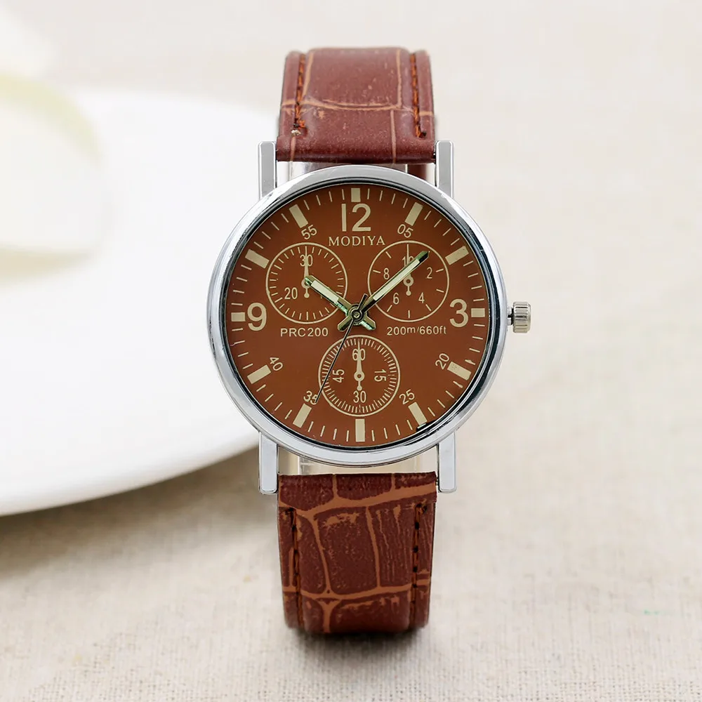 

New Men'S Watch Stainless Steel Leather Quartz Watch, Men'S Business Watch Calendar Glow Date Men'S Leisure Watch Relojes