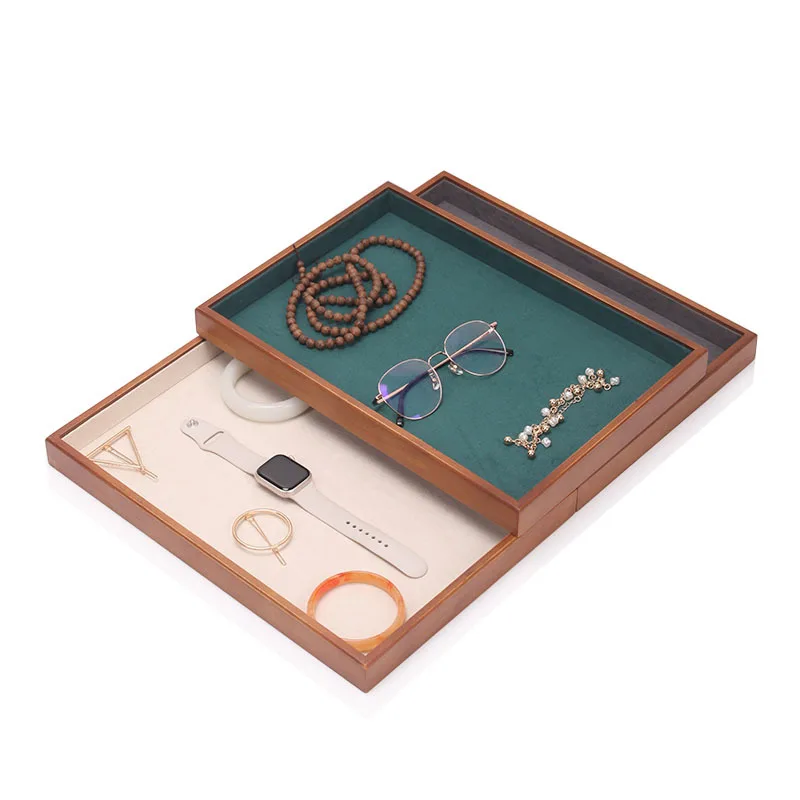 Деревянный лак для выпечки пустой лоток хранения ювелирных изделий кольцо