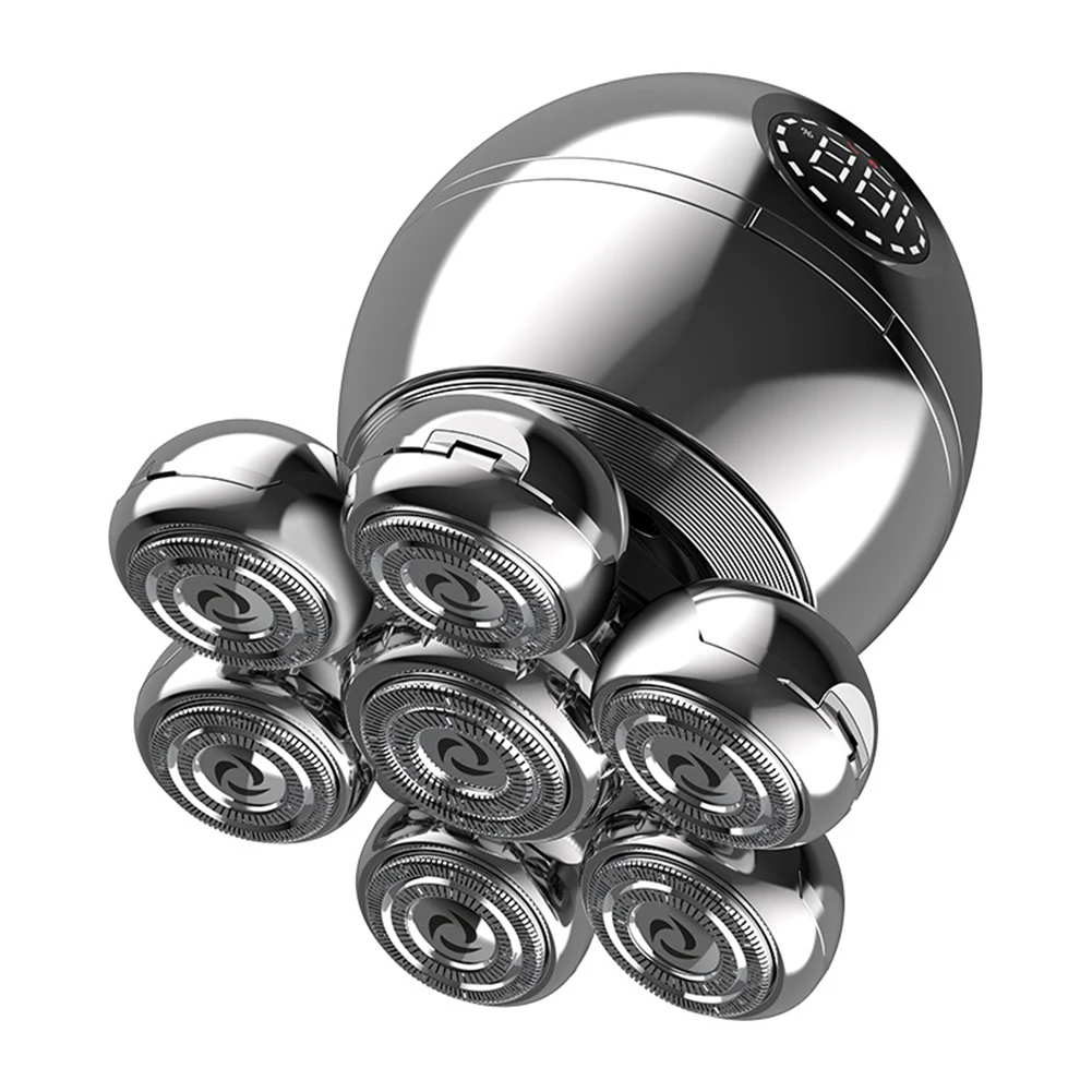 

7D Men Anti Pinch Floating Head Cordless Bald Razor Modern LCD Waterproof USB Charging Electric Shaver Portable Easy To Clean