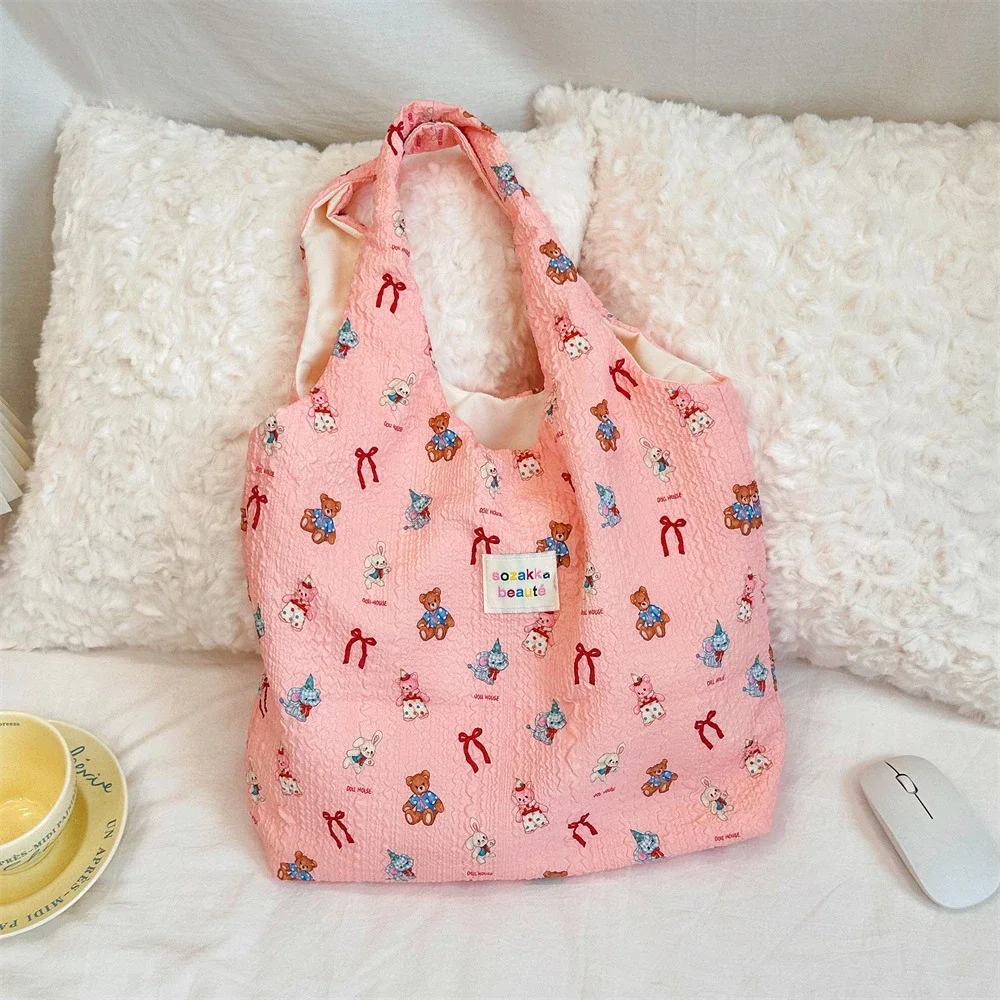 Женская наплечная сумка с животным принтом мягкая холщовая Вместительная