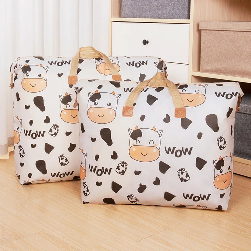 

New Travel Bag Cow Pattern Foldable Portable Handbags Waterproof Large Capacity Luggage Storage Bags Organizer Duffle Bag Women