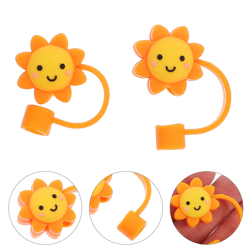 

Straw Tips Drinking Silicone Proof Coversanti Caps Reusable Cover Seal Cap Airtight Kitchen Accessories Straws Topper Flowers