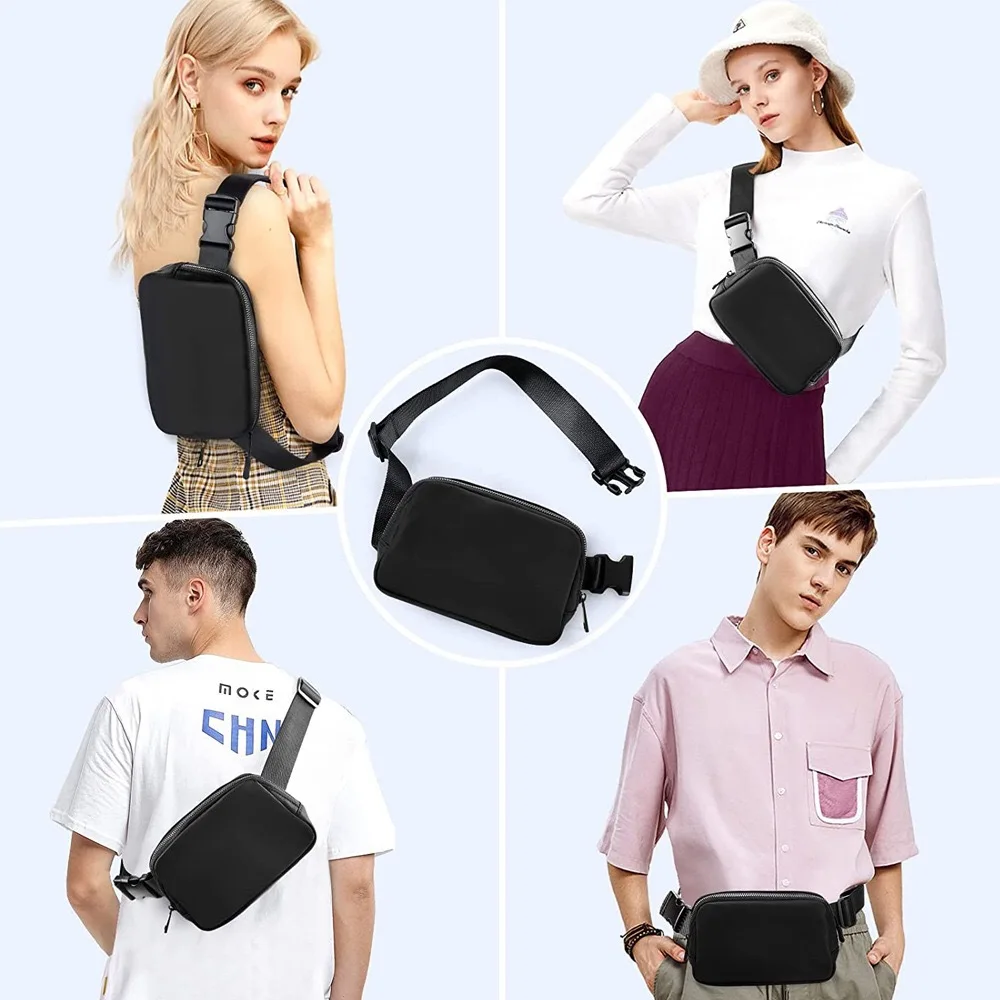 Waist Bag for Men and Women Fashion Crossbody Fanny Packs for Workout Running Hiking Travel Belt Bag Adjustable Strap Free Ship