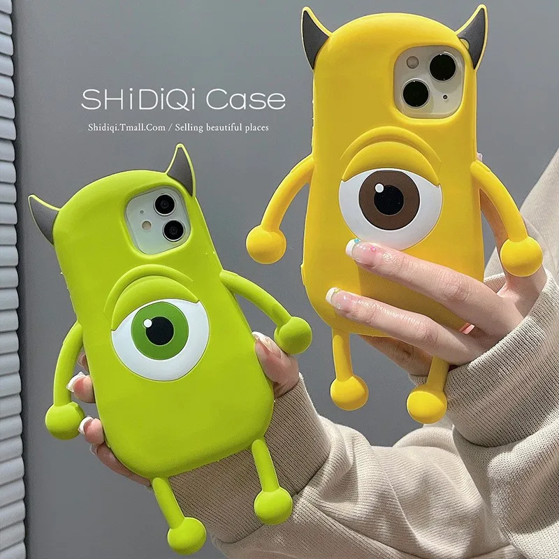 

3D Funny Big Eyed Monster Phone Case for iPhone 14 13 12 11 Pro Max XS X XR 8 7 Plus Cartoon Silicone Drop Protection