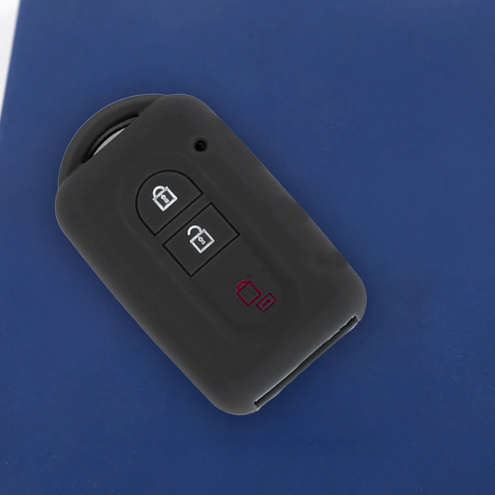 

Car Key Case Black Cover Decoration Fit For Nissan Qashqai Fob Pratical Remote Key Silicone 3 Buttons Brand New