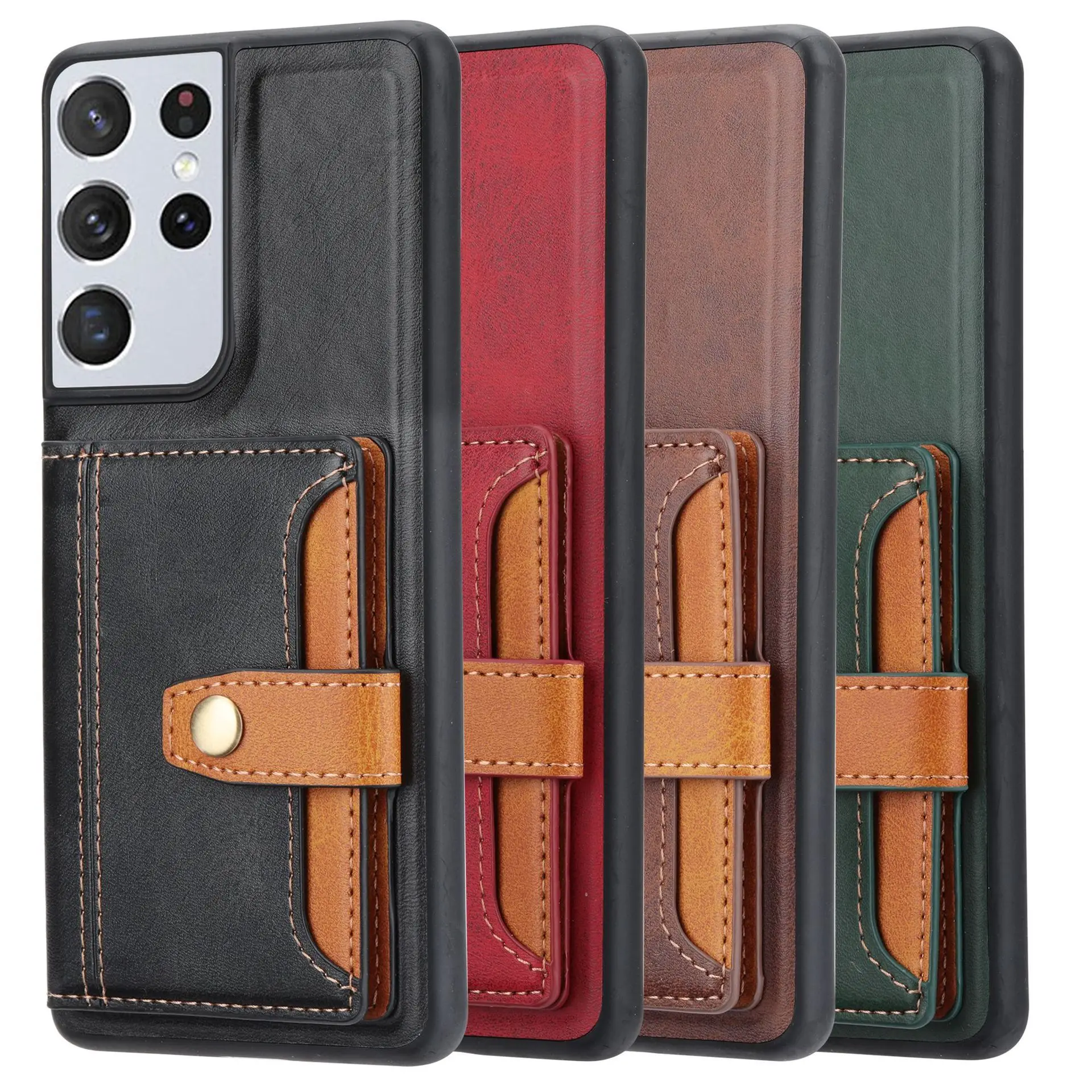 Wallet Case for Samsung Galaxy S23ultra Card Holder Phone Case S23plus S22 21 20 Note20ultra All-Inclusive Protective Cover