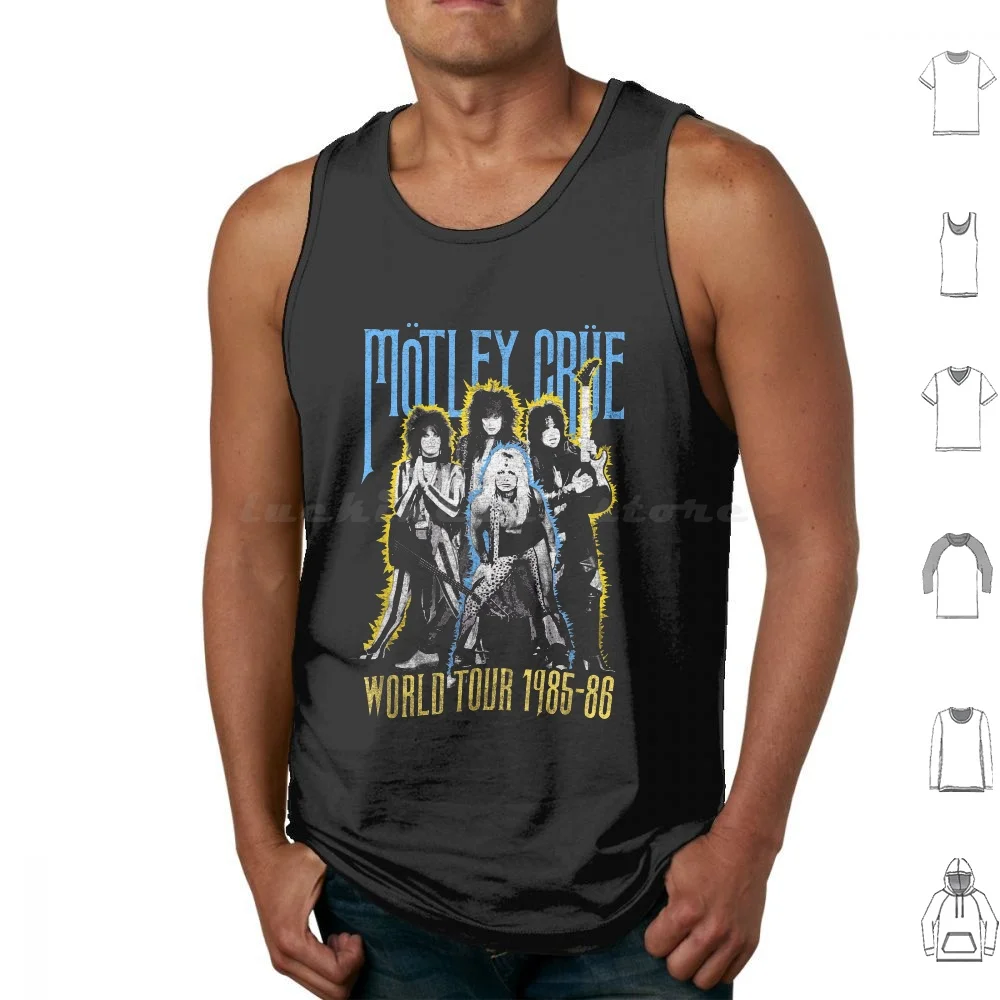 

M Crue Tour Vintage Tank Tops Print Cotton Nikki Sixx Mick Neil Lee Theater Of Death Too Fast For Love Shout At The