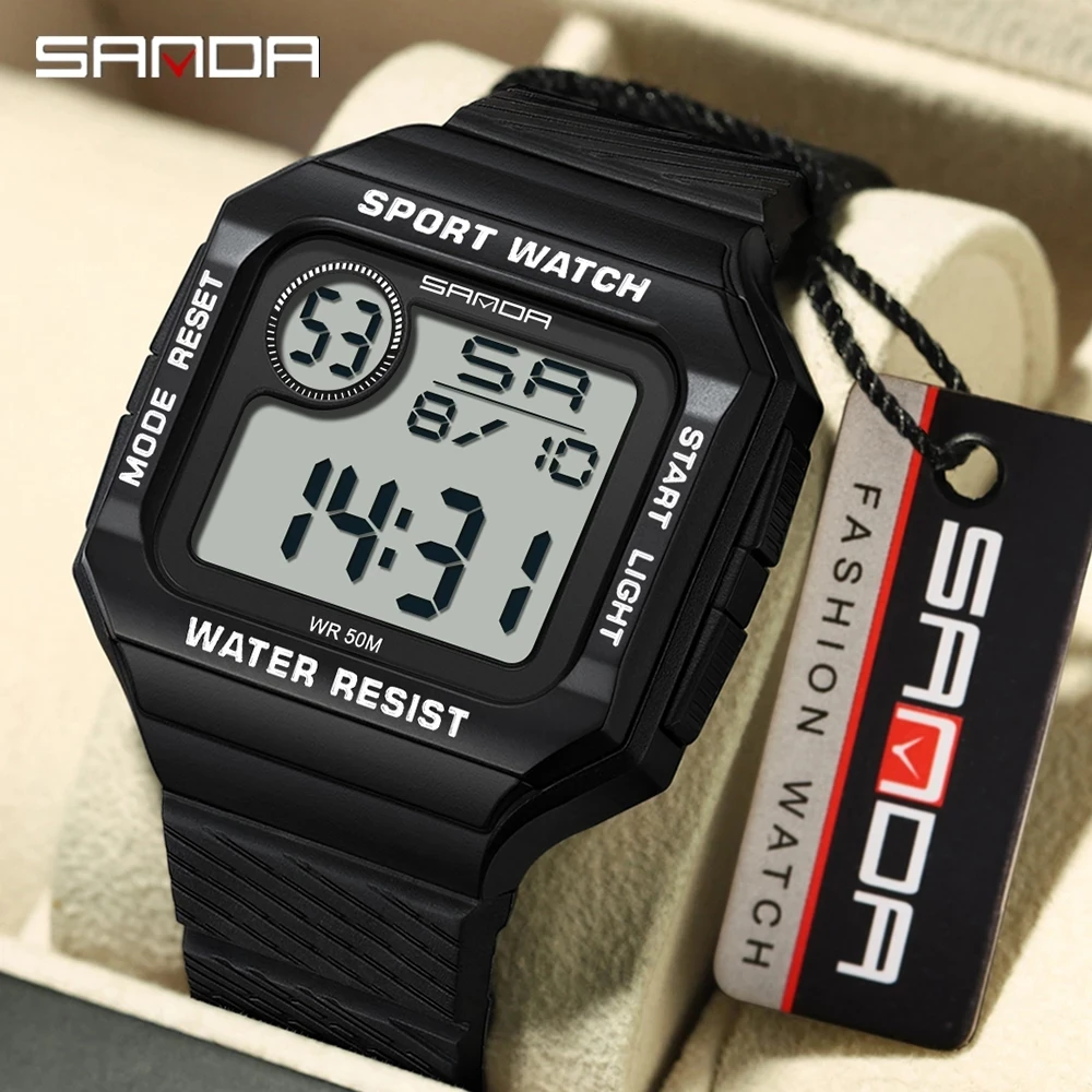 

2023 SANDA Military Sports Watch Digital Watch LED Men Clocks Relojes Deportivos Waterproof Luminous Alarm Clock Male 2129