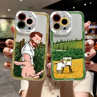 for coque iphone x xr xs 11 12 13 pro max 7 8 plus se2 vintage van gogh oil painting scenery clear phone case back cover fundas