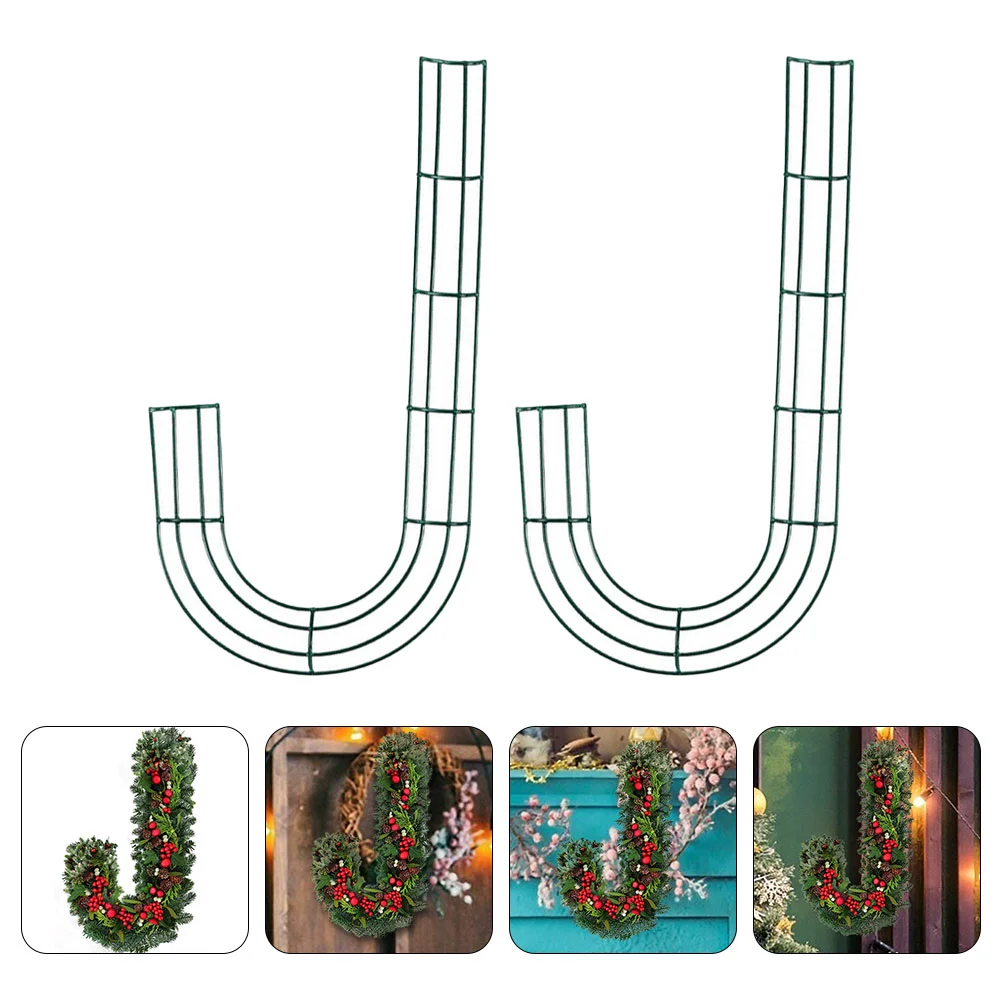

2 Pcs Christmas Wreath Iron Frame Flower Accessories Home Making Rings Flowers Decoration Crutch