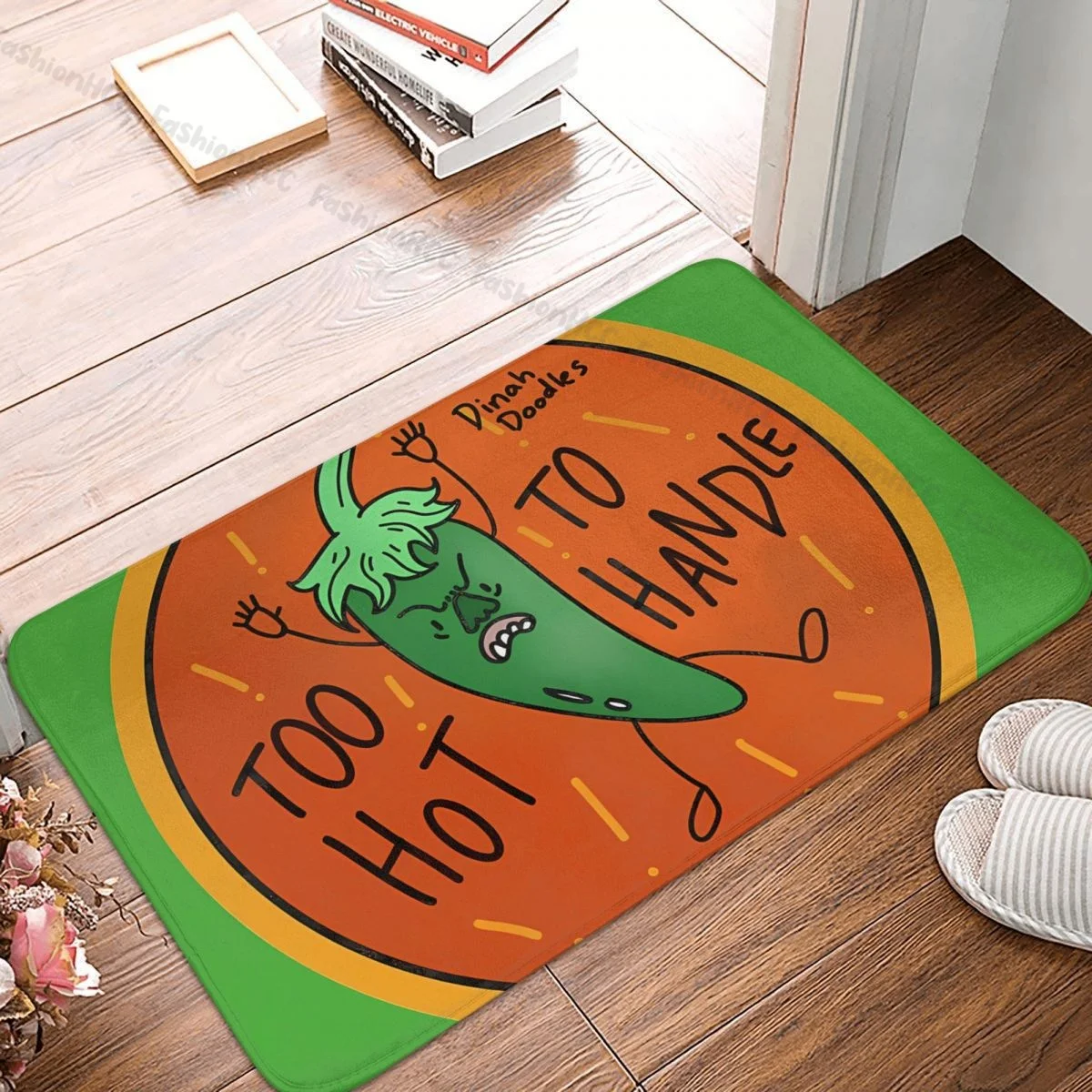 

Anti-Slip Doormat Living Room Mat Too Hot To Handle Hallway Carpet Entrance Door Rug Bedroom Decor