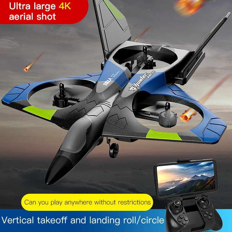 

V27 RC Foam Plane with 4K Camera Aircraft Glider Radio Control Helicopter EPP Foam Remote Controlled Airplane Toys for Boys Kids