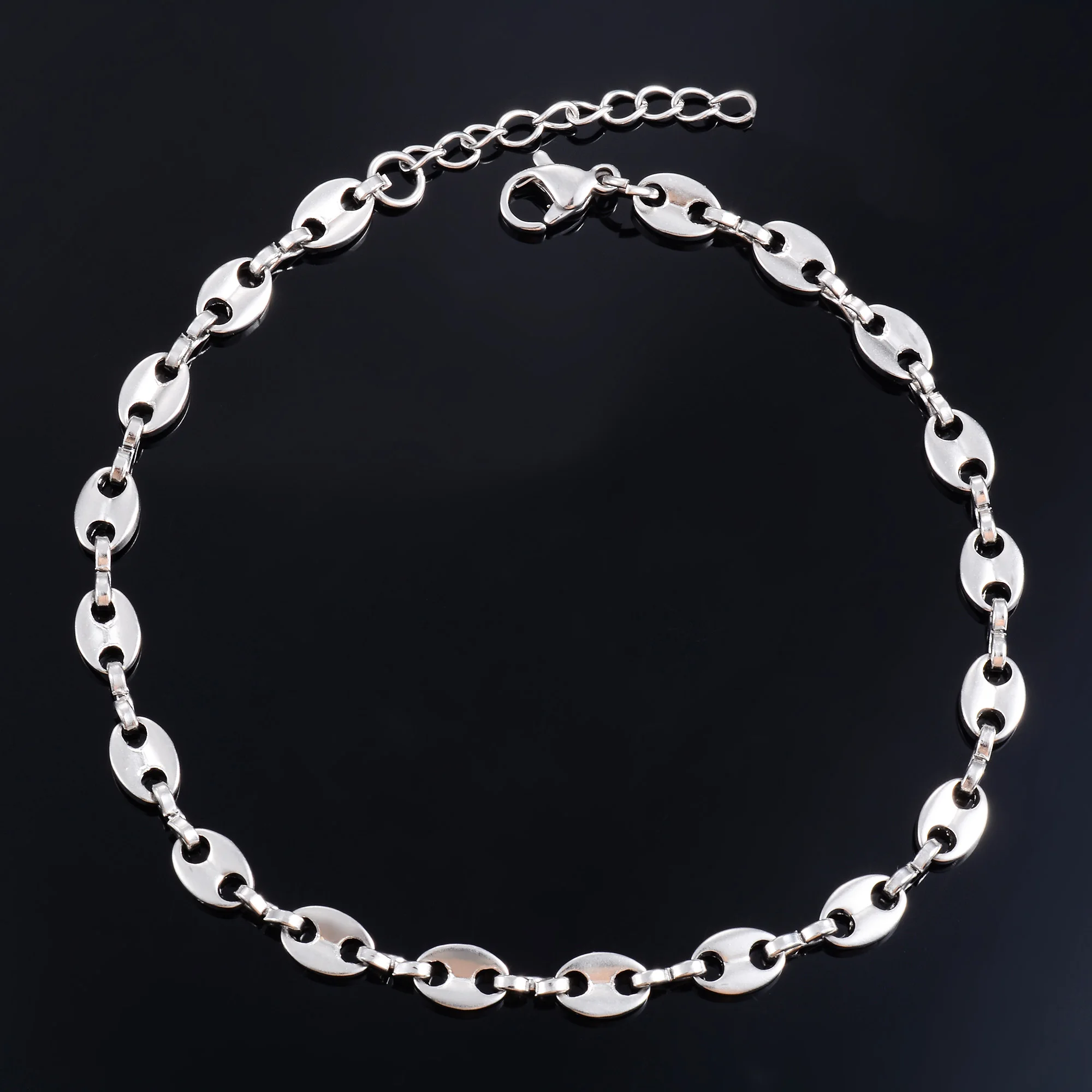 Браслет-цепочка из нержавеющей стали с кофейными зернами