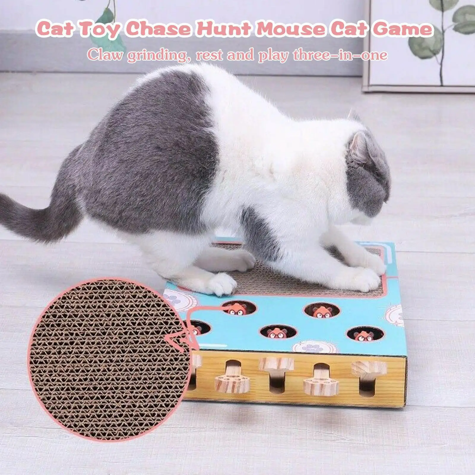 Toy Hunt Mouse Game Box 3 In 1 With Scratcher Board Gophers Hit Maze Toy Funny Interactive Stick Teas Z9q4