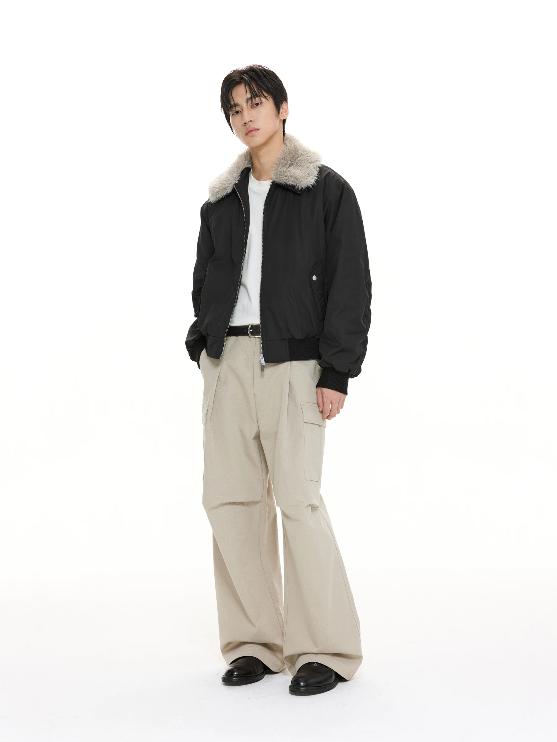 Dimc Detachable Fur Collar Contrast Color Short Cotton-Padded Coat New Winter Warm Cold-Proof Men and Women Cotton-padded jac...