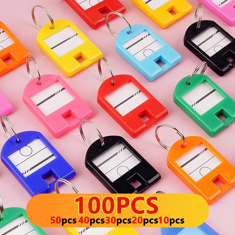 10/100 шт. красочные пластиковые брелки с этикетками разных цветов предотвращающие